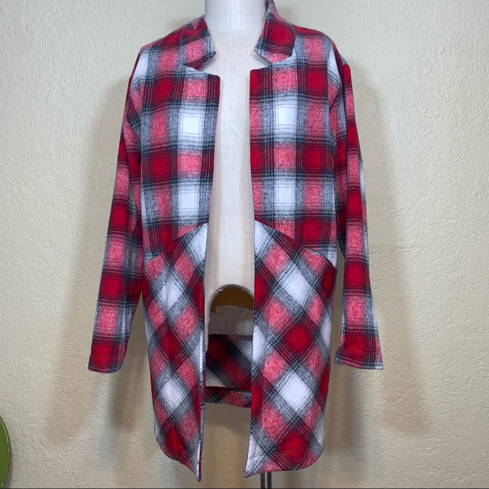 Plaid Coat Cardigan